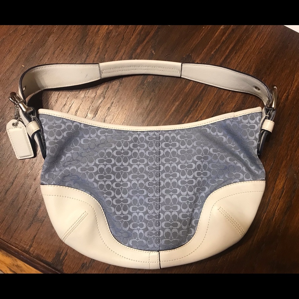 COPY - Blue and white Coach purse